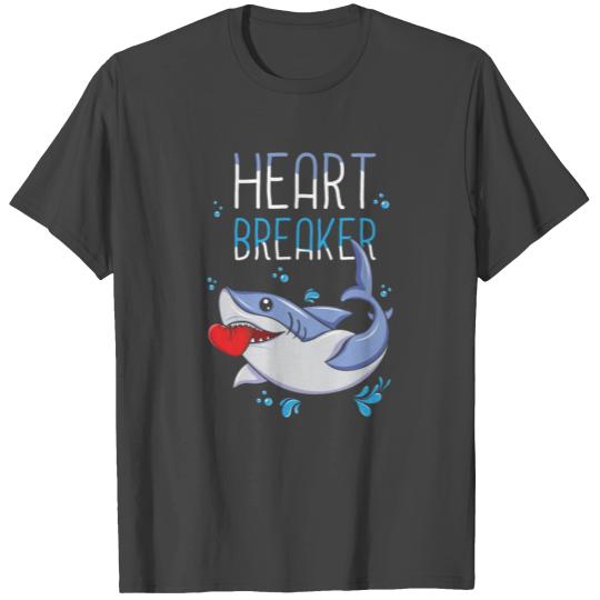 Cute Shark Heart Break Funny Hearts Day Valentines T Shirts
