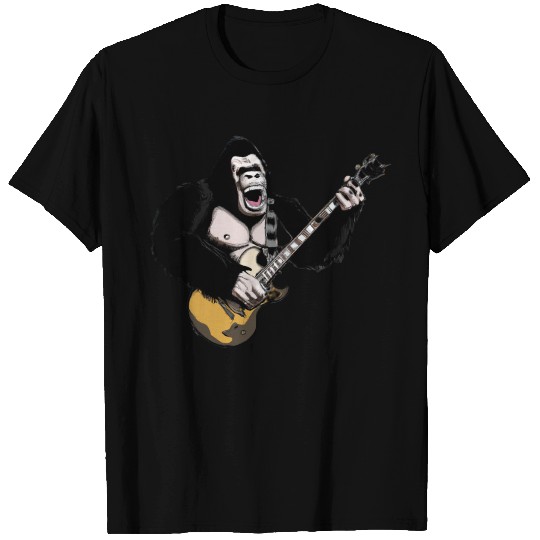 Huge ape playing electric guitar. T Shirts