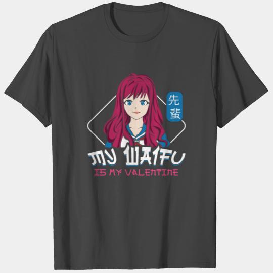 Waifu Anime Valentines Hearts Day Valentines T Shirts
