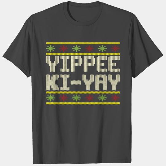 Yippee Ki-Yay Christmas Holiday Cross Stitch T Shirts