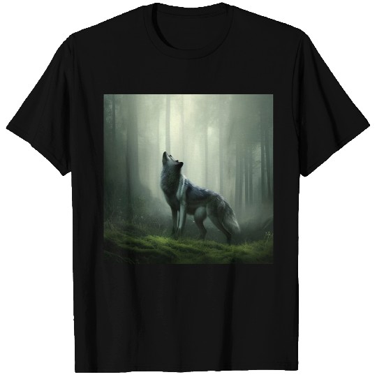 Howling wolf at midnight T Shirts