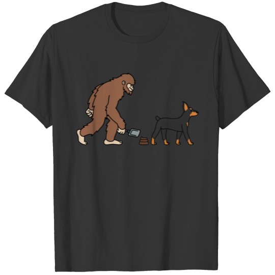 Bigfoot Sasquatch Poop Doberman T Shirts