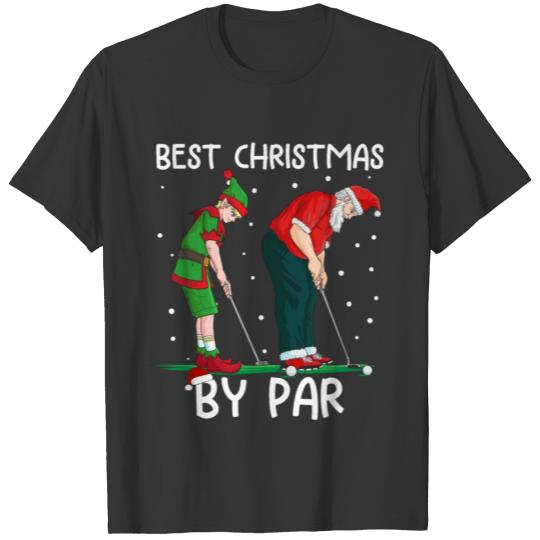 Golf Elf Golfer Christmas Santa Claus Golfing T Shirts