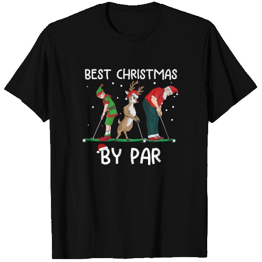 Golf Elf Golfer Christmas Santa Claus Golfing T Shirts