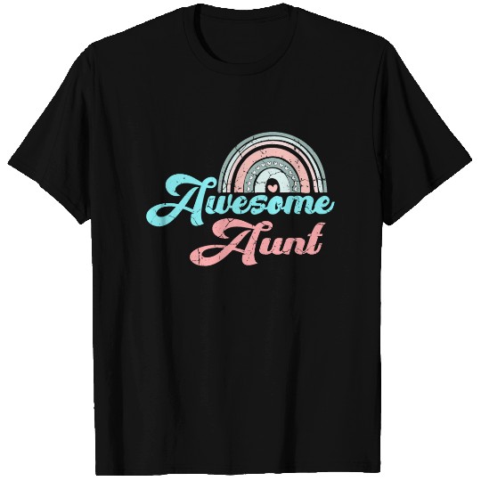 Awesome Aunt retro rainbow vintage T Shirts