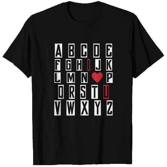 ABC Alphabet I Love You English Teacher Valentine T Shirts