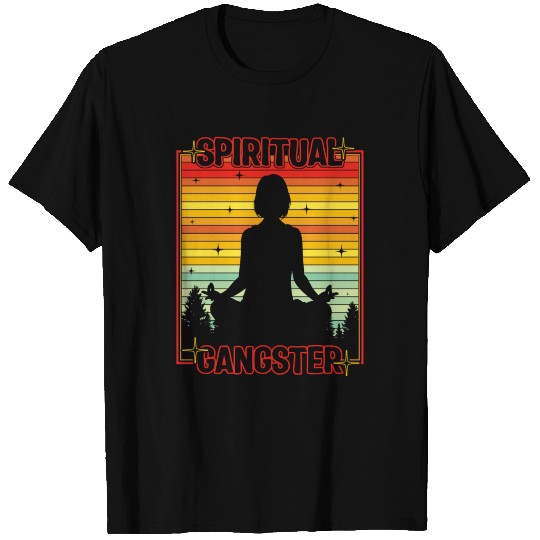 Aerial Yoga T Shirts, Spiritual Gangster Meditating