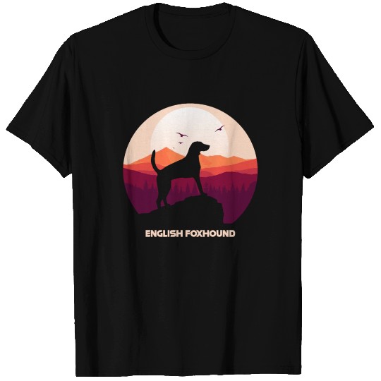 English Foxhound and Moon Halloween T Shirts