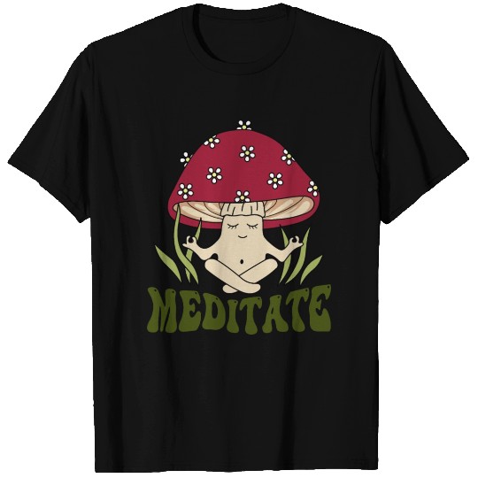 Mushroom meditate T Shirts