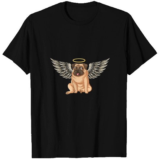 Angel pug dog T Shirts