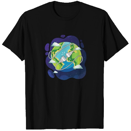 Climate Change Gift Unplug the World to Conserve T Shirts