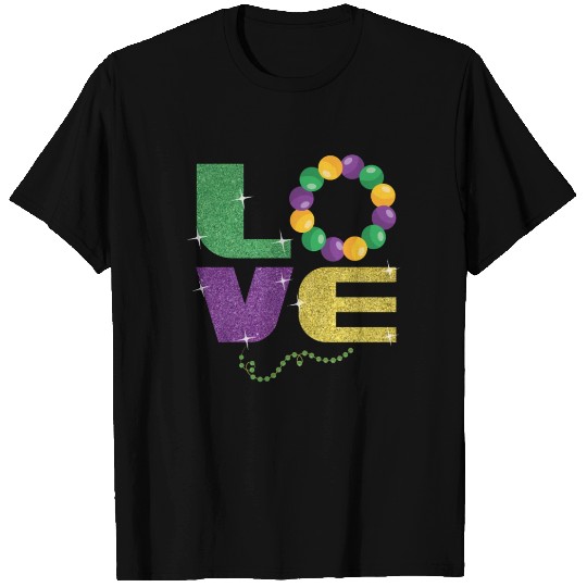 Love New Orleans Festival Parade Beads Mardi Gras T Shirts