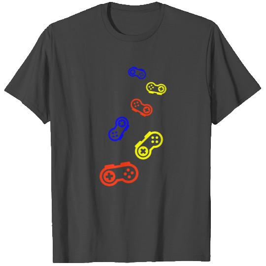 Gamepad Icon Gamer Colorful T Shirts