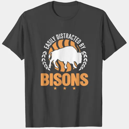 Easily Distracted By Bisons Water Buffalo T Shirts