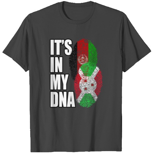Burundian And Afghanistan Mix Heritage DNA Flag T Shirts