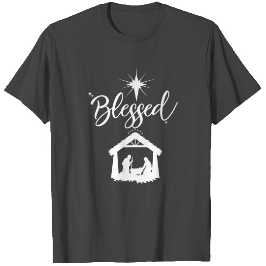 Christmas Christian Blessed Jesus Nativity Scene F T Shirts