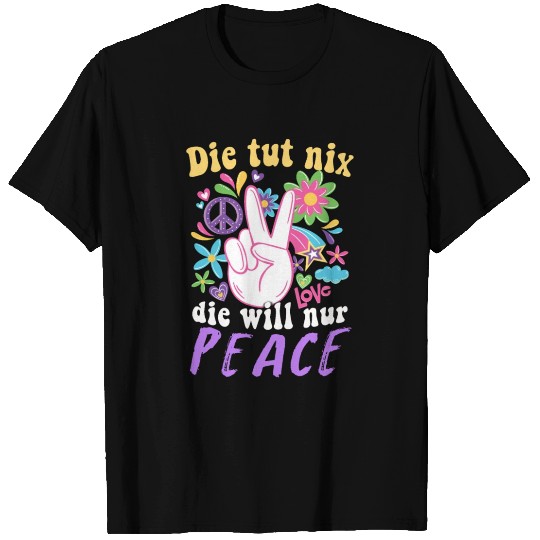 Hippie Peace Groovy FlowerPower Boho Woodstock T Shirts
