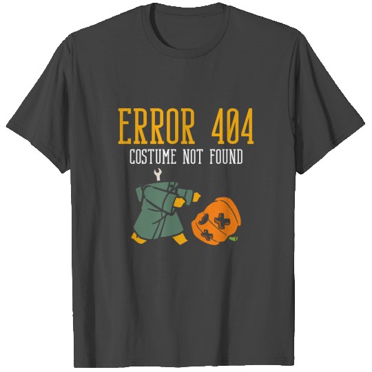 Error 404 Costume Not Found Halloween Pumpkin Head T Shirts