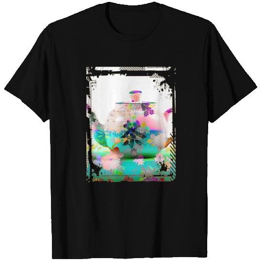 Japan Tea Pot Floral Pattern Chrysanthemum Cherry T Shirts