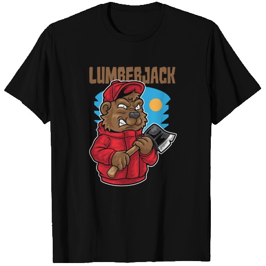 Lumberjack Bear Urban Cartoon Illustration T Shirts