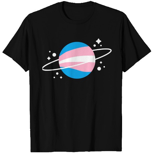 Transgender Pride Planet Space Aesthetic T Shirts