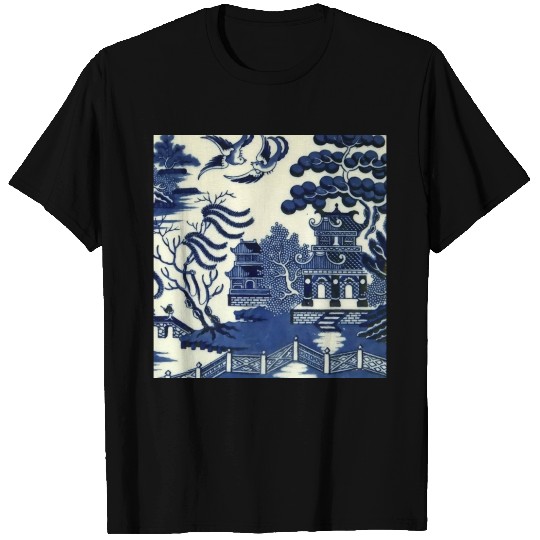Antique willow ware oriental toile T Shirts
