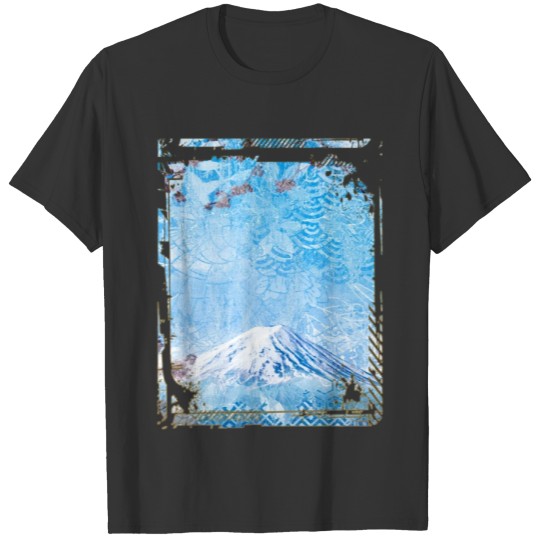 Japan Mount Fuji Cherry Blossom Sakura Collage T Shirts