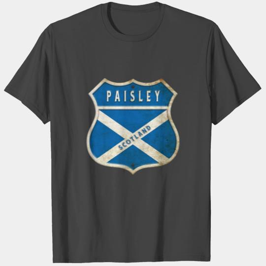 Paisley Scotland coat of arms flag design T Shirts
