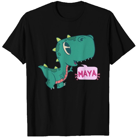 MAYA - Lovely girl name with cute dinosaur T Shirts