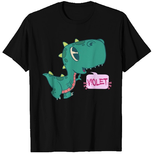 VIOLET - Lovely girl name with cute dinosaur T Shirts