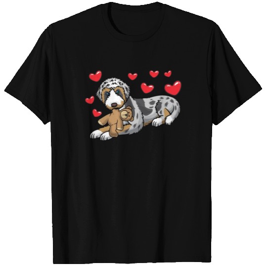 Aussiedoodle Dog With Stuffed Animal T Shirts