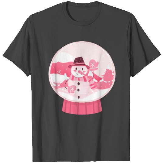 Pink Christmas Snow Globe T Shirts