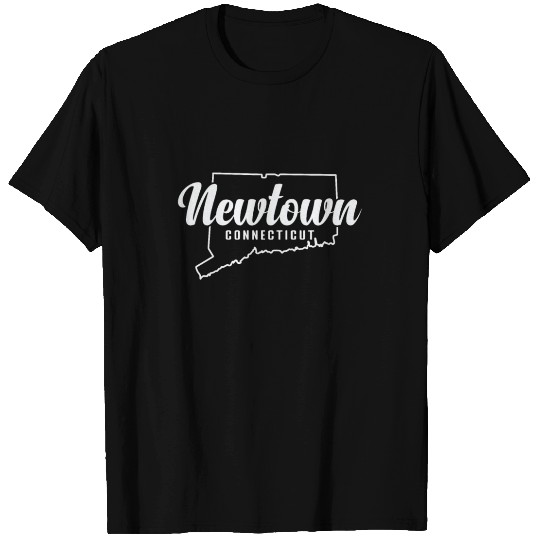 Connecticut Newtown Outline Map USA America T Shirts