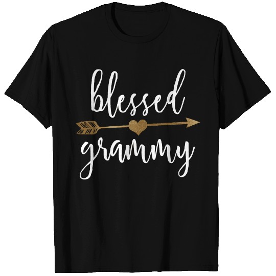 Cute Gold Arrow Blessed Grammy Grandma T Shirts