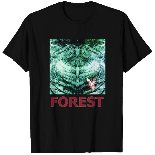 Green forest mandala red T Shirts