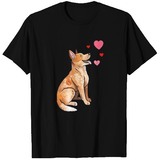 Dog Love with Heart T Shirts