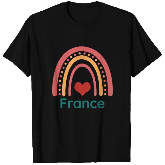 France Vintage Boho Rainbow T Shirts