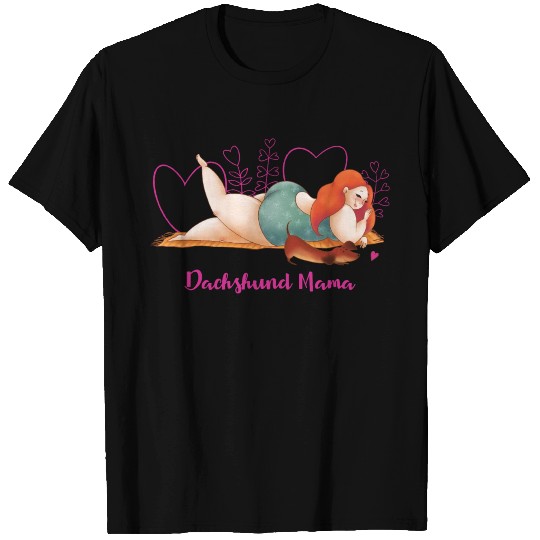 Dachshund Mama Watercolor Illustration T Shirts