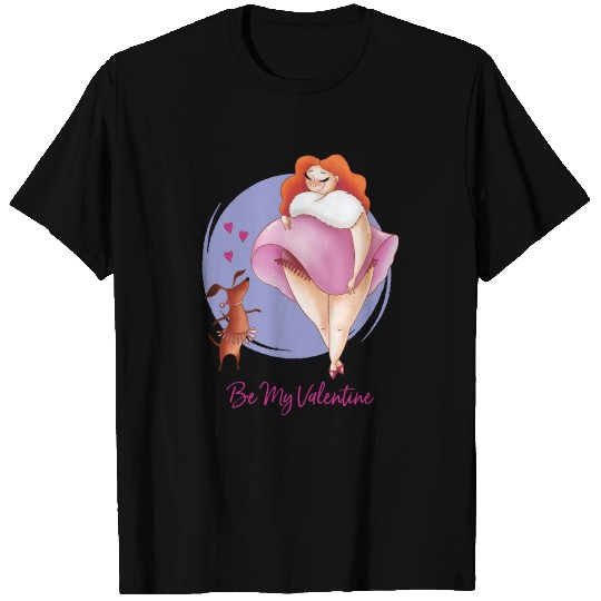 Be My Valentine Watercolor Dachshund Illustration T Shirts