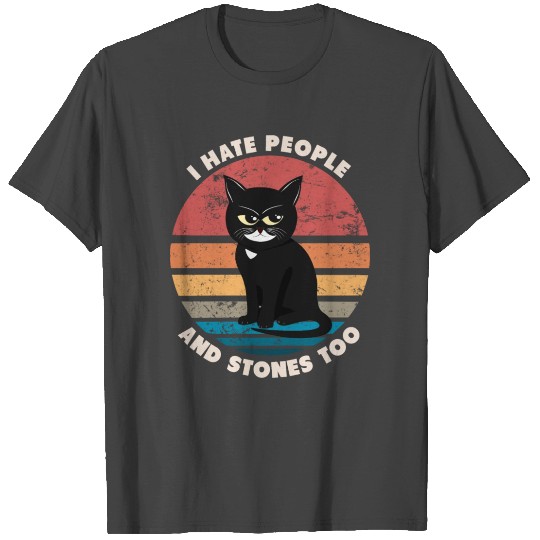 I Hate People Cat meow T Shirts