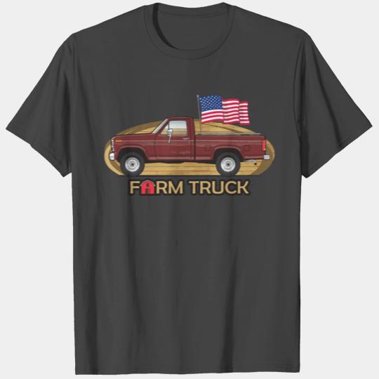 farm truck Maroon T Shirts