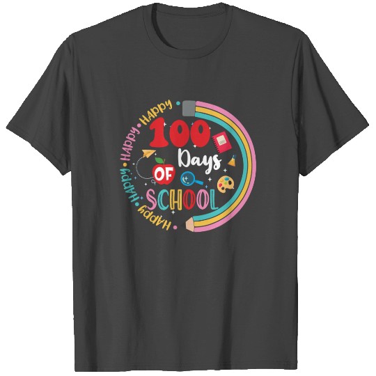 Happy 100 Days of School Gift Teacher School Funny T Shirts