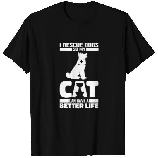Dog Rescue Cat T Shirts