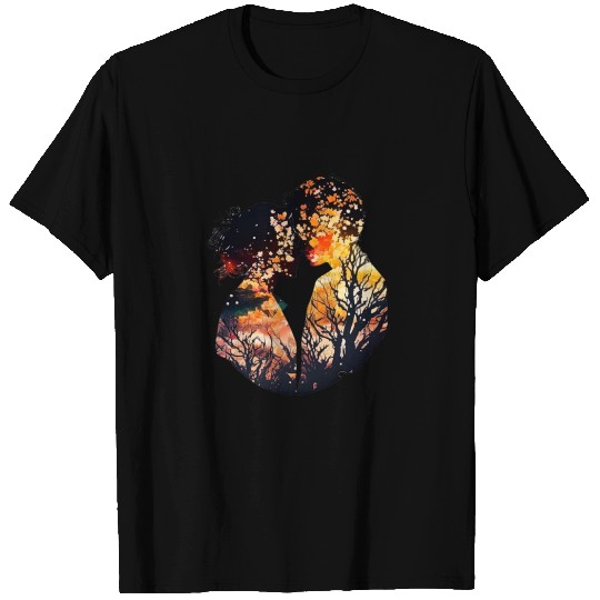 Sweet Couple's Tender Embrace, Valentine's T Shirts