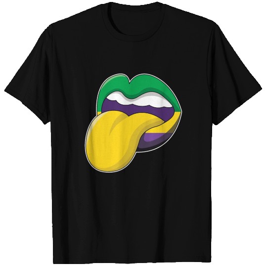 Tongue Lips Festival Parade Beads Mardi Gras T Shirts