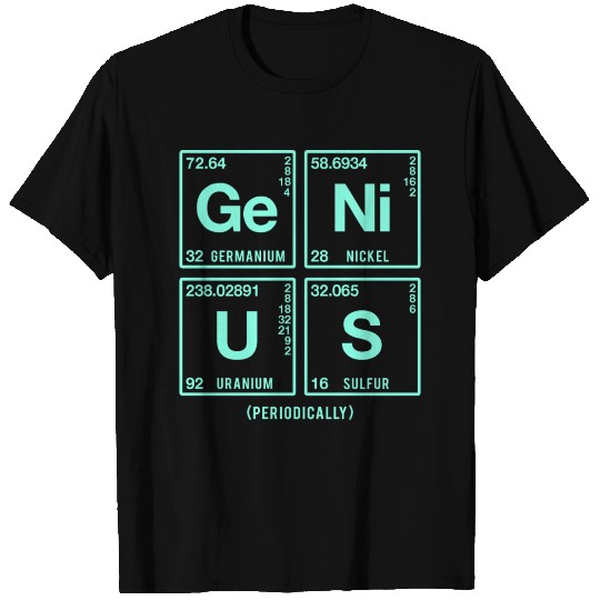 GENIUS in elements of the periodic table T Shirts