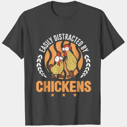 Easily Distracted By Chickens Chicken T Shirts