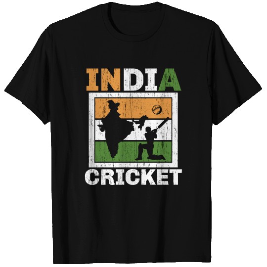India Cricket Player Cricketer Bat And Ball Sport T Shirts