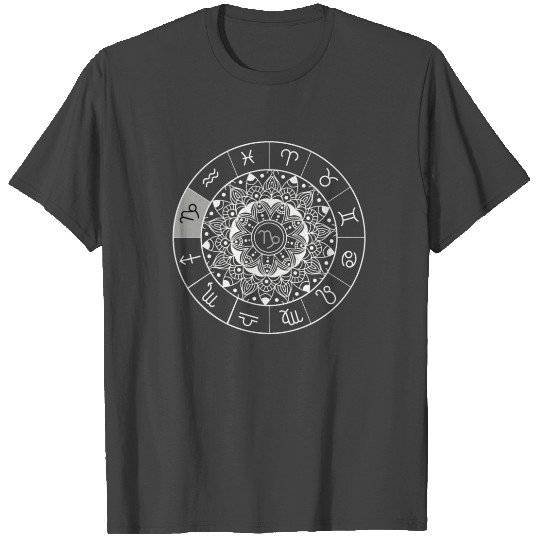 Zodiac Calendar Capricorn Star Sign Mandala Astrol T Shirts