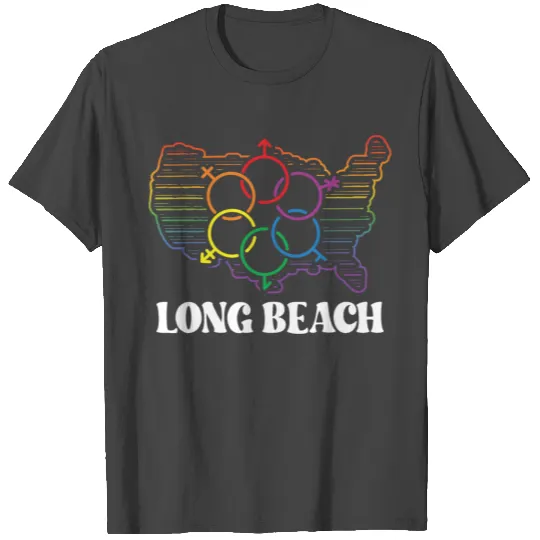 Long Beach Pride Month Pride Flag LGBT Community L T Shirts